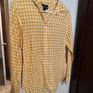 J. Crew Yellow gingham Women’s Shirt size 6
